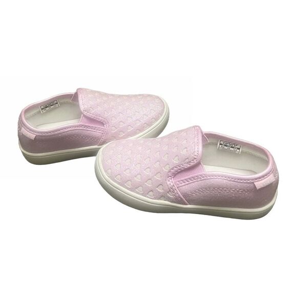 New Carters Tween 12 Glitter Hearts Slip-On Shoes Toddler Sz 8 Pink Casual Cute - Picture 6 of 11